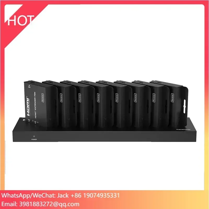 

4K 30Hz Extender Splitter Over Ethernet 1x8, 1 in 8 Out Splitter Extender Over Cat6 POC + Loop 70M