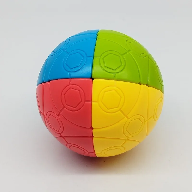 

Wisdom 2x2 Football Cube Four-color 75mm Spanish Magic Ball 2X2 Spherical Cube Puzzle and Leisure Gift Infinity Cube Fidget Toy