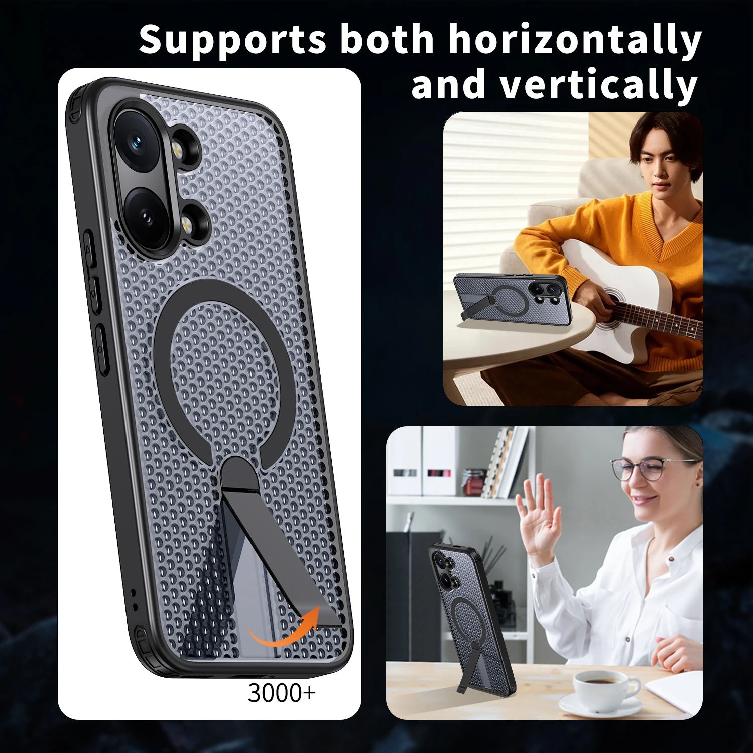 N52 Magnetic Armor Phone Case For Xiaomi Poco X8 Pro Max F7 Pro Honeycomb Cooling For Magsafe Metal Bracket Anti-drop Cover