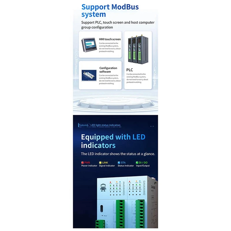 Módulo de IO remoto de expansión RS485 Ethernet 16DI CDSENET GAXXXA000, adquisición de interruptor analógico Modbus TCP RTU funciona