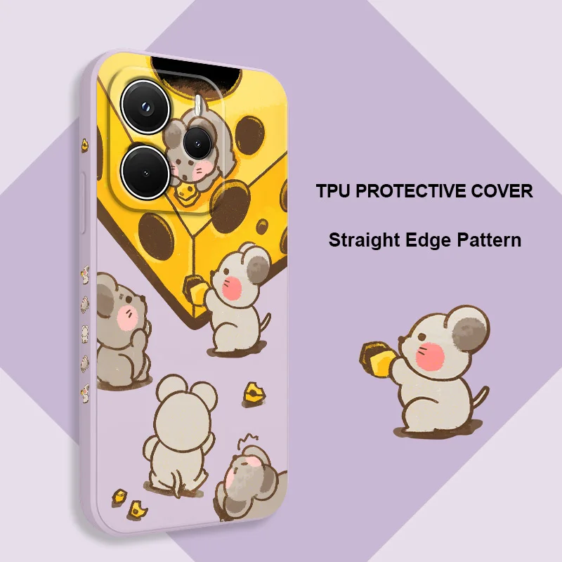 

Greedy Mouse Phone Case For Xiaomi Redmi Note 14 13 12 12S 11 11S 10 10S 9 9S 15 14C Pro Plus 4G 5G Liquid Silicone Cover