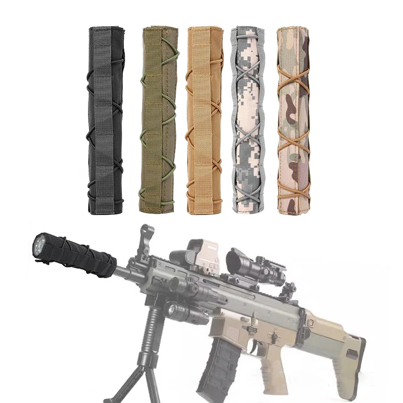 

Military Tactical Hunting Soft Suppressor Muffler Cover Sniper Gun Shooting Muffler Sleeve Thermal Insulation Protective Cover