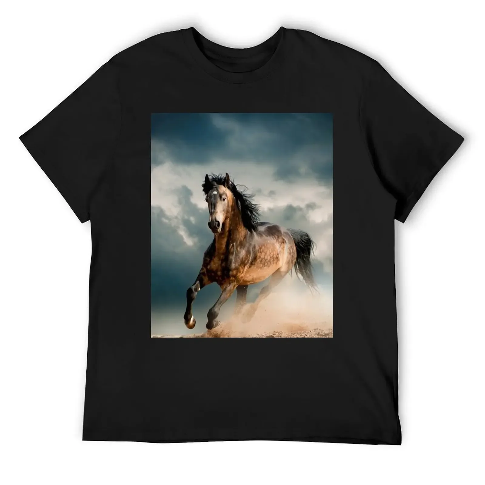 Galloping Horse T-Shirt tops designer shirts man clothes anime stuff t shirts for men cotton