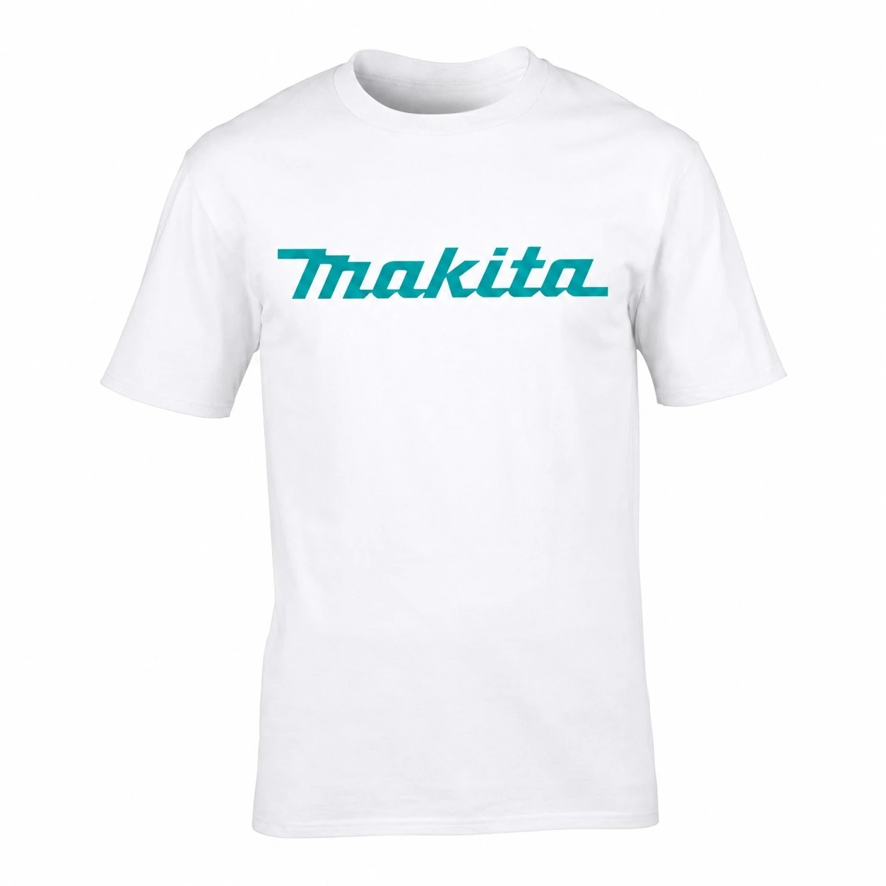 2026 Retro Cyan Slanted Letter Logo T-Shirt Unisex Men Women Vintage Work Tool Simple Text Graphic Cotton Short Sleeve Top Tee