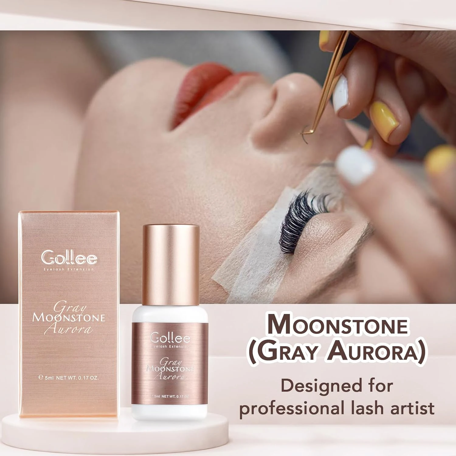 Gollee Professional Eyelash Extension Glue 10PCS 0.5s Fast Drying, Super Long Lasting Waterproof Low Irritation, All Weather Use