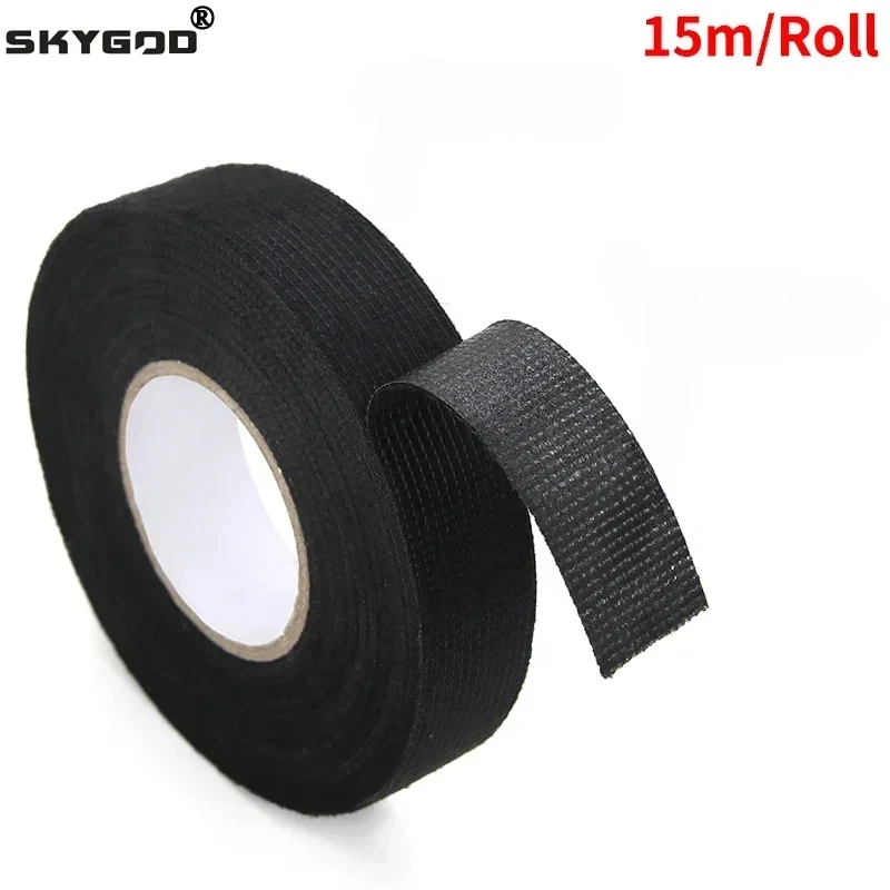 1/3/5 roll Heat-resistant Adhesive Cloth Fabric Tape 9-50mm For Automotive Cable Tape Harness Wiring Loom Electrical Heat Tapes