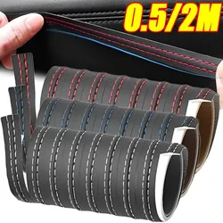 Car Interior Moulding Trim Self-adhesive Dashboard Leather Decorative Line Red Blue DIY Braid Strip Universal Sticker Decor