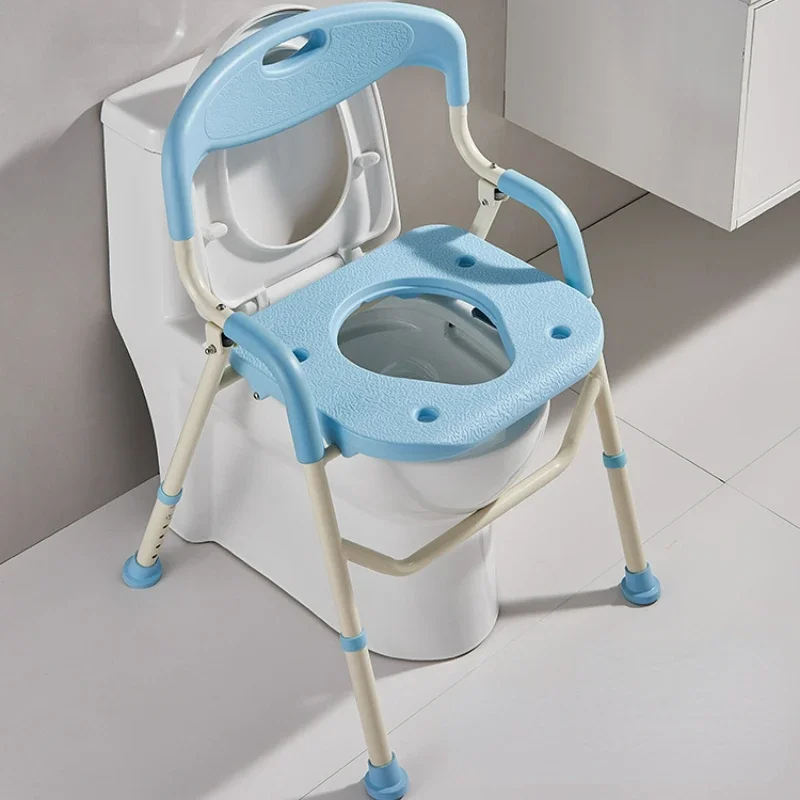 Aluminum Alloy Tube Pregnant Women's Bathroom Chairs  Foldable  NonSlip Soft Cushion Bath Stools for Safe Showering