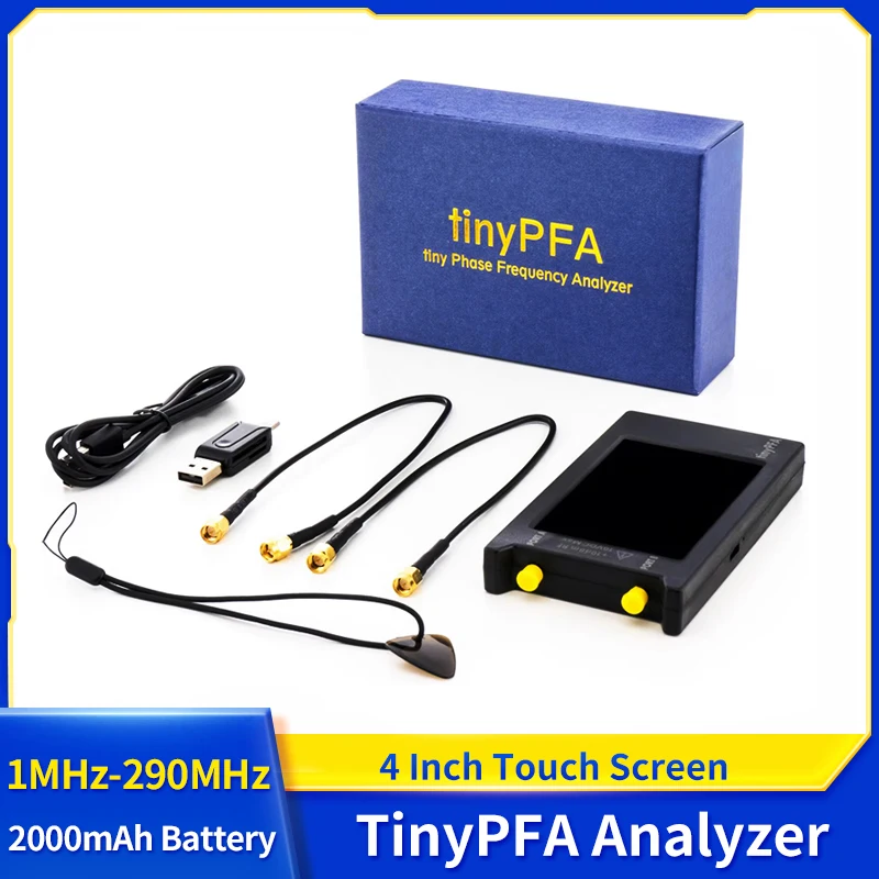 

TinyPFA Frequency Analyzer 1MHz~300 MHz 4 Inch Touch Screen 2000mAh Battery Support TimeLab Portable Phase Analyzer Tester