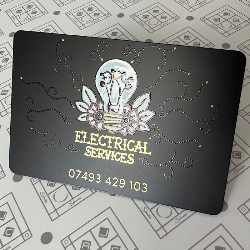 20 0.Zhang.Custom.Black Card Spot Business Cards Embossed Printing