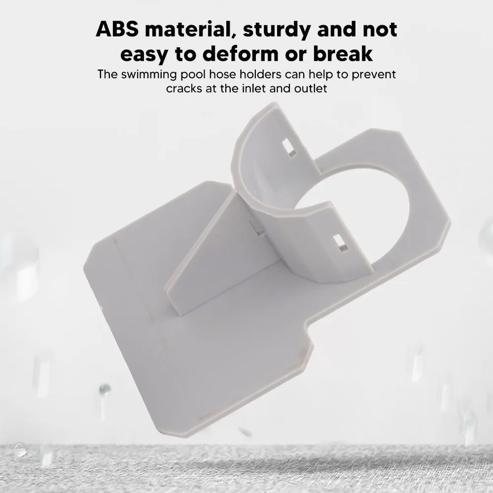 Practical Gray Pool Hose Holders Included Cable Ties Durable Hose Support Brackets ABS Swimming Pool Pipe Holders Backyard