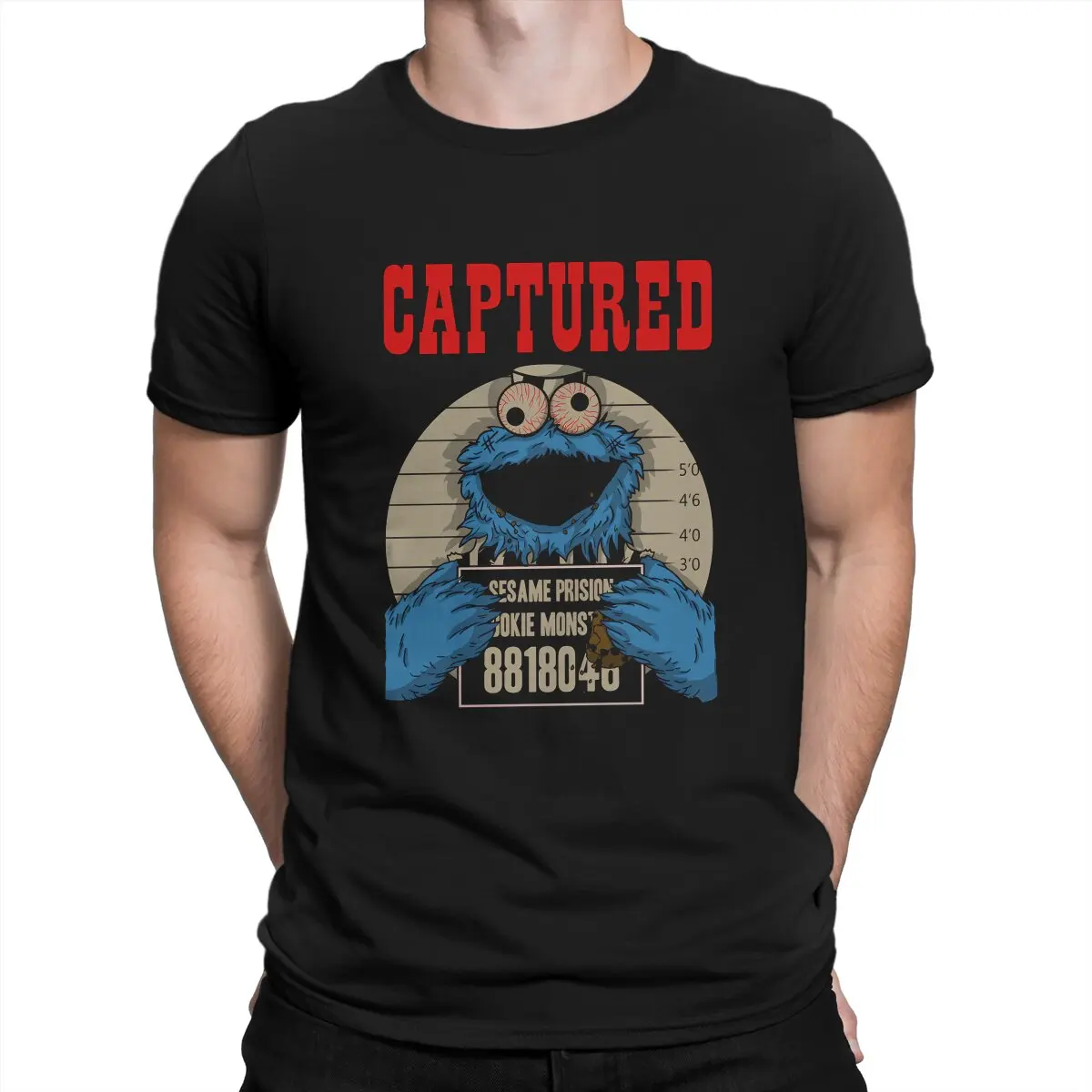 Sesame Street Cokie Captured T Shirt Fashion Men Tees Summer Clothing Harajuku Crewneck TShirt