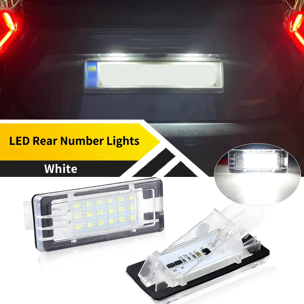 

2PCS Error Free White LED License Plate Lights For Dacia Lodgy 2012-2021 Duster 2010-up" Number Lamps Light
