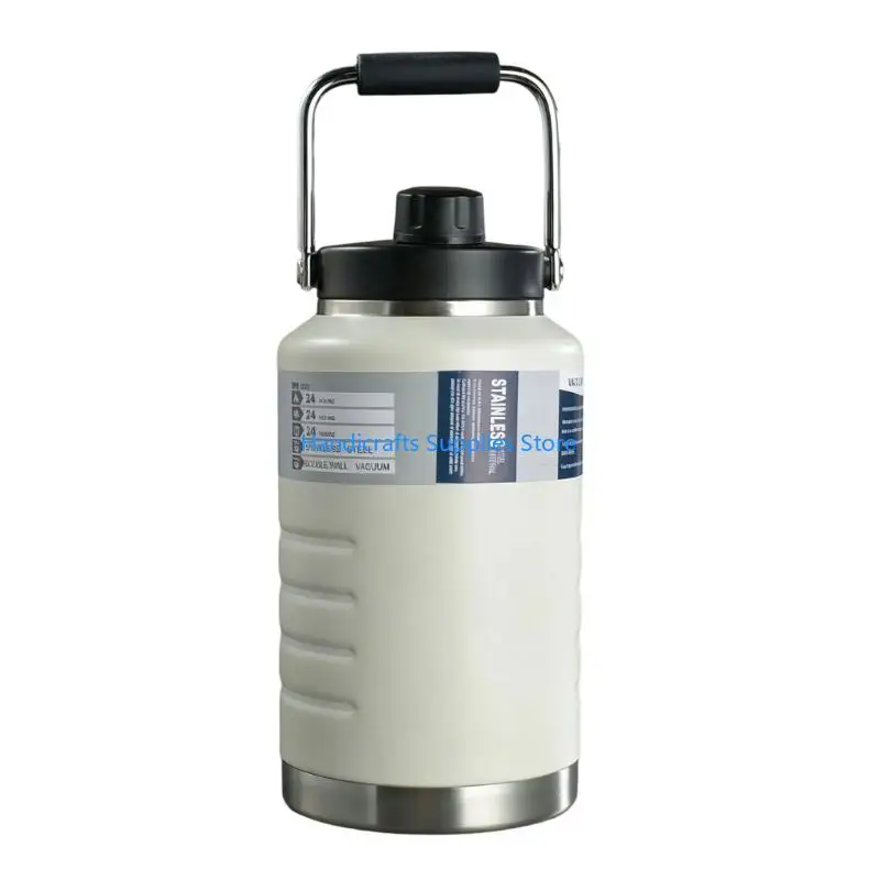 R1WA Top Opening Drink Bottle with Large Capacity, Portable Carry Handle and Screw Cap for Home and Office Beverage Use