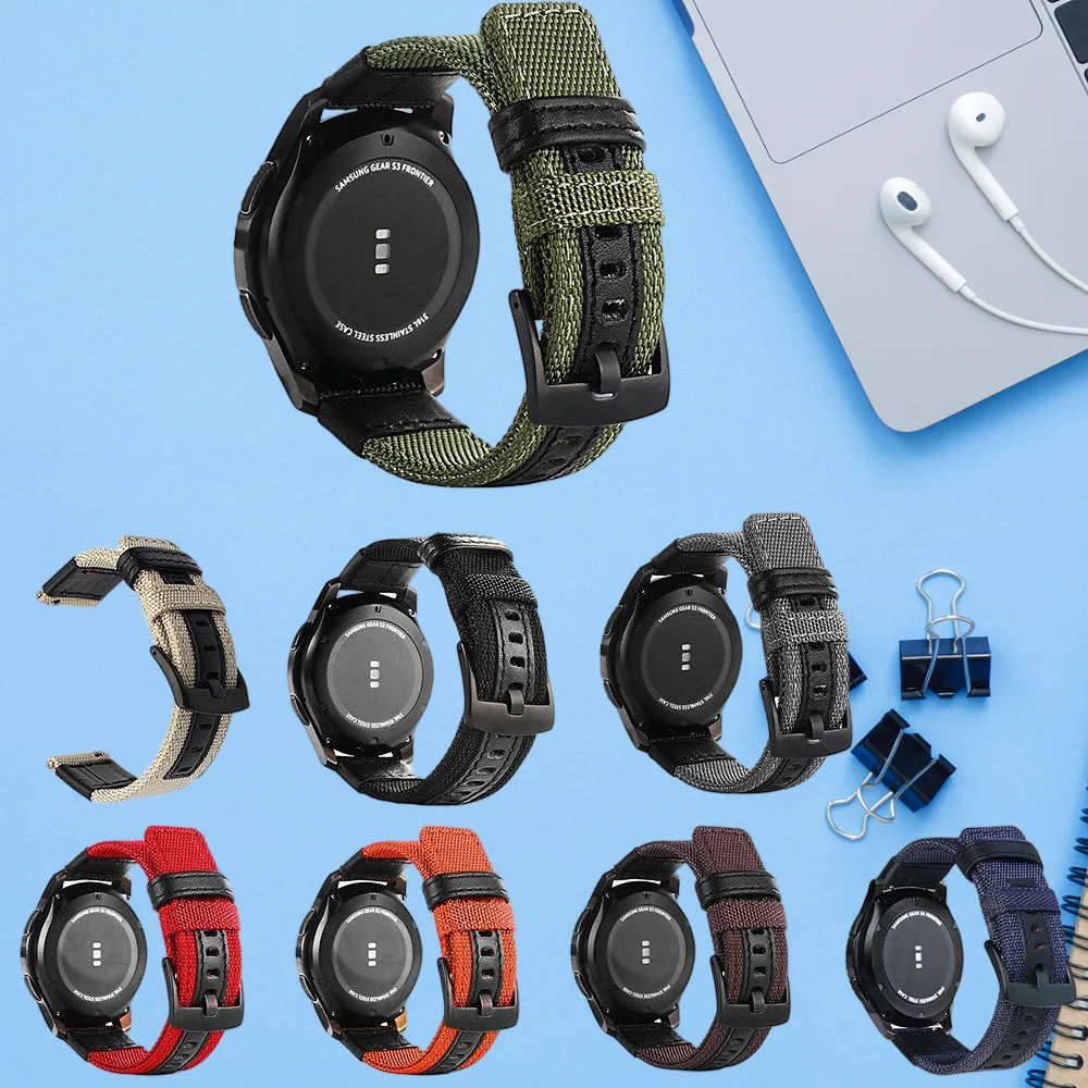 

Nylon weave Watch Band for Samsung S8 Ultra Strap 20mm 22mm Accessories Men's Sport Watch Band waterproof Watch band 20 mm