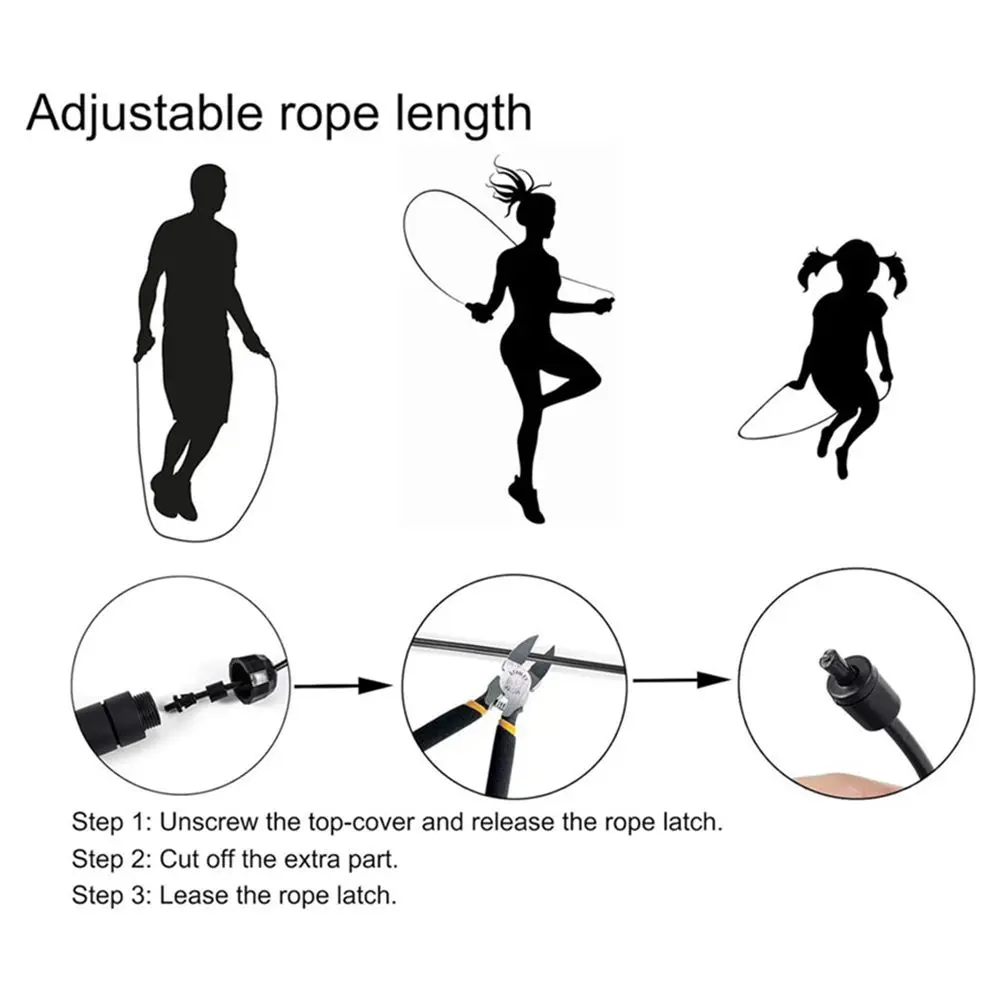 Rapid Speed Jump Rope Steel Wire Skipping Rope with Ball Bearing Adjustable Jumping Rope Fitness Workout Home Sport Equipment