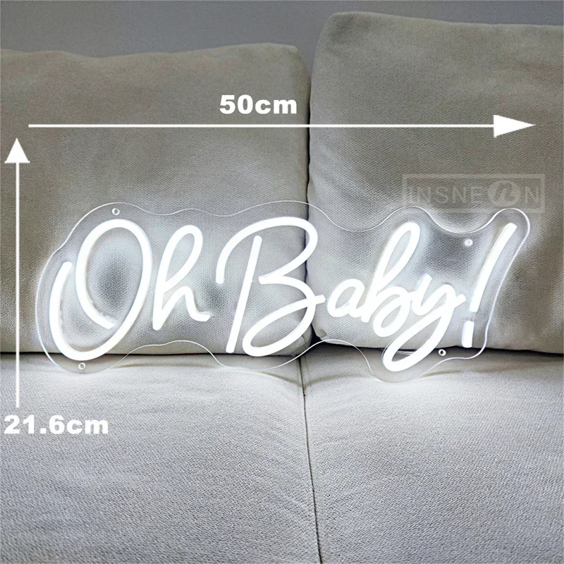 Imagem -02 - Led Neon Sign For Birthday Party Decor oh Baby Casamento Luz Casa Quarto Decoração de Parede Pendurada Presentes Noite 5v Usb