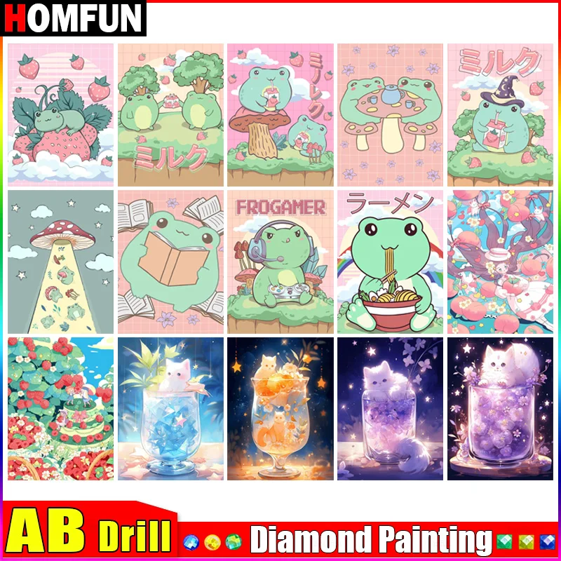 HOMFUN AB Diamond Painting Full Square/Round Drill 5D DIY 