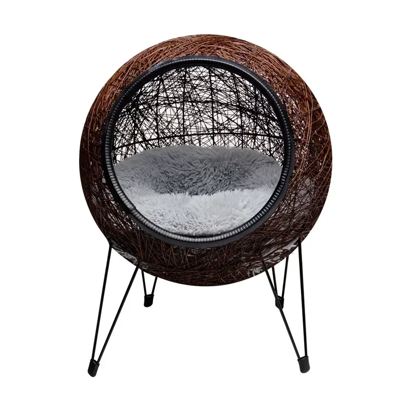 

Handwoven Cat Nest All Seasons Cat House Moisture-proof Cat Cage with High Sling Legs Semi-circular Dirt-resistant House