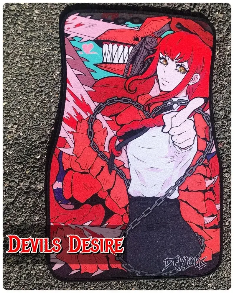 Devil Waifu Car Mats Pink Anime Custom Car 4-Piece Pads  Car Accessories view 5