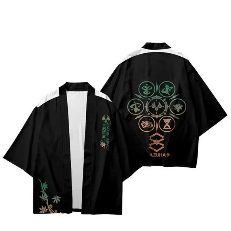 Capa de kimono Cosplayer Anime Genshin Impact Haori, disfraz de Cosplay para hombre, cárdigan holgado de estilo japonés, chaqueta Harajuku