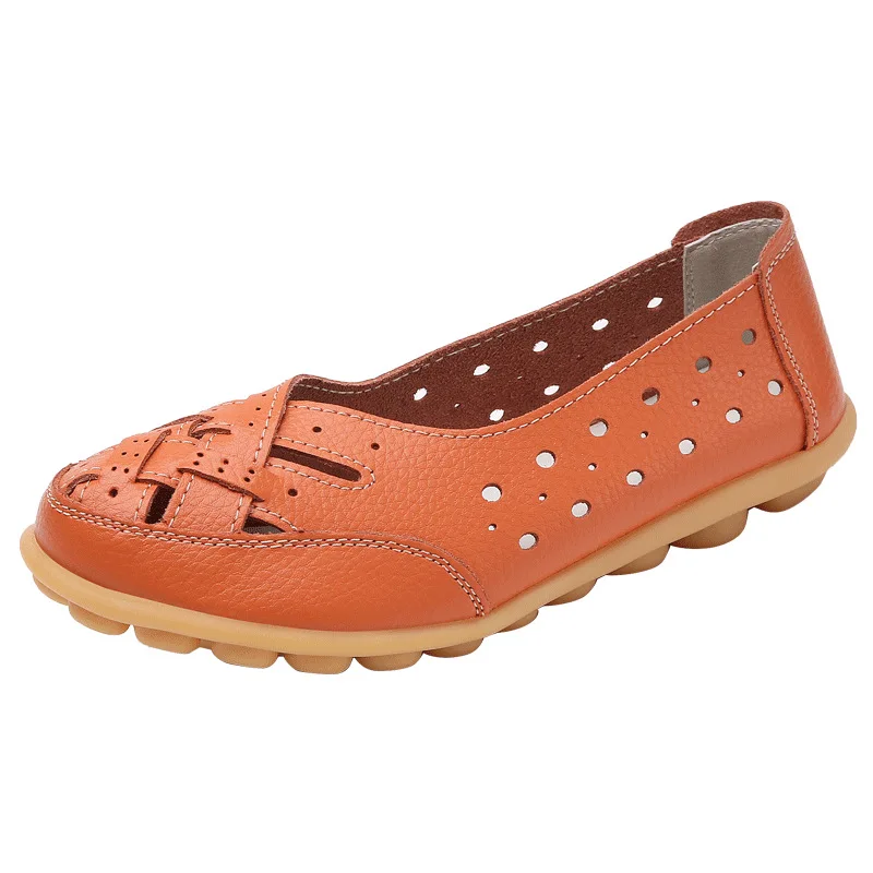 women flat shoes plus size shoes35-46women loafers women hollow flat shoes genuine leather shoes female casual loafer