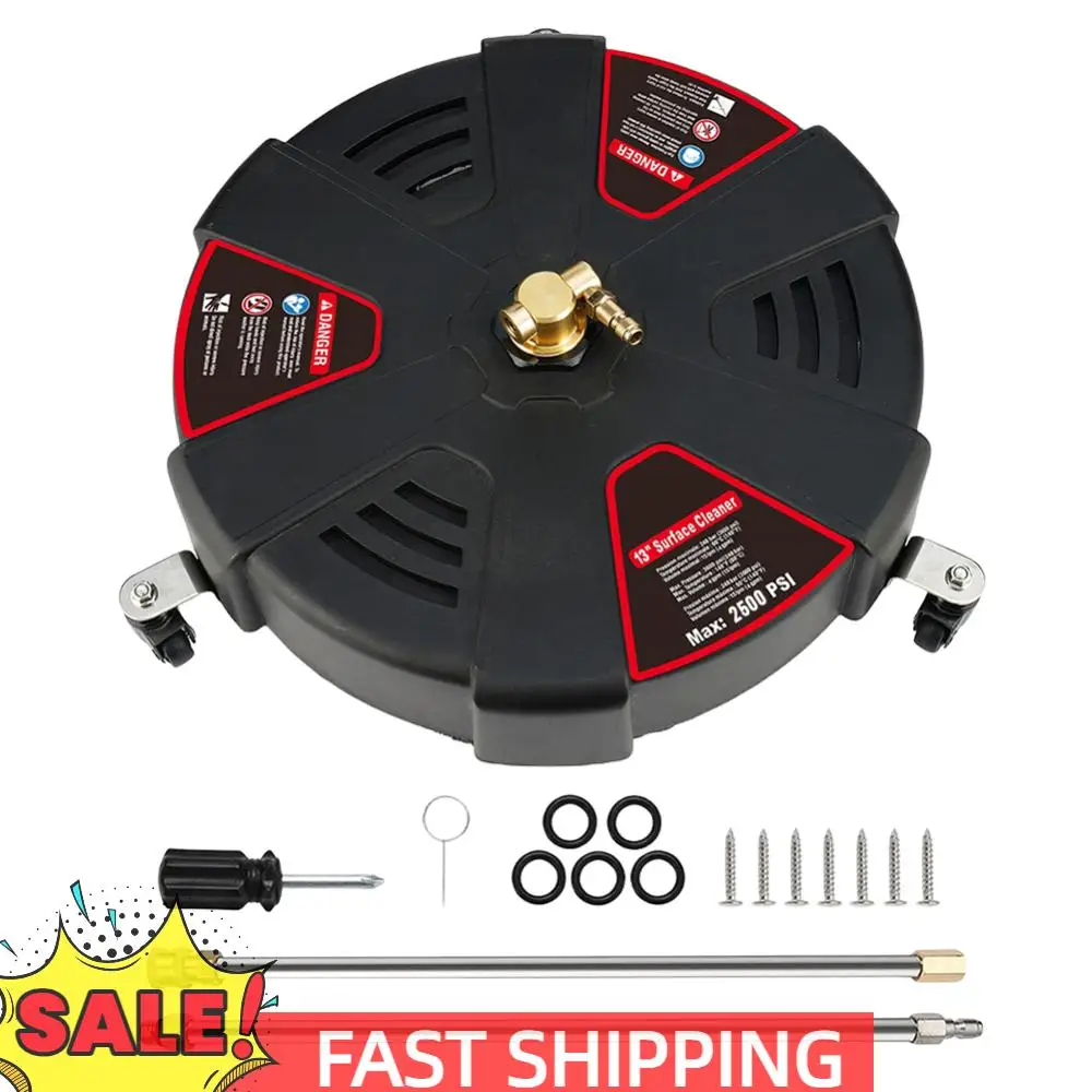 

Очиститель поверхностей 1/4 Быстрый разъем Насадка для очистителя поверхностей 2500PSI Мощные сменные насадки для мойки высокого давления с 3 колесами