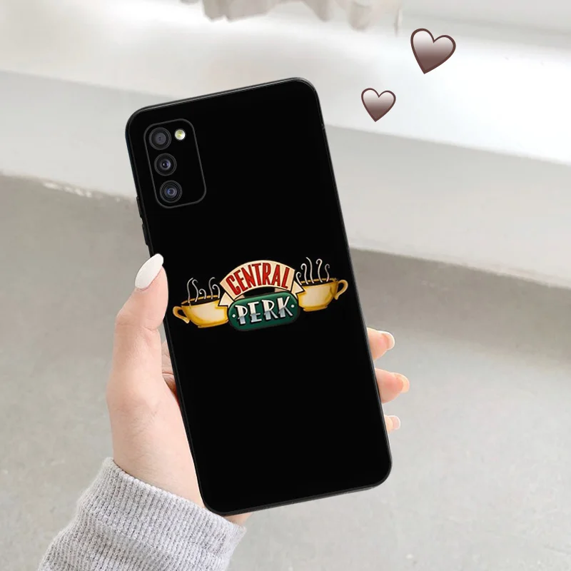 Friends Series Silicone Black Phone Cases for Samsung Galaxy A54 5G A04 A03 A34 A01 A02 A50 A70 A40 A30 A20 S A10 E Cover