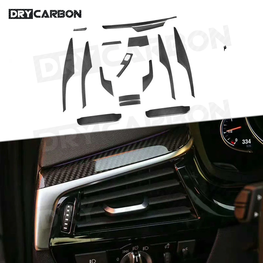 

Dry Carbon Fiber For 5 Series Left Hand Drive Interior Dashboard Moulding Trim Cover for BMW G30 G31 G38 528li 530li 2017 2018