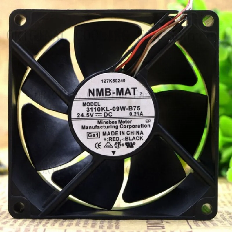 

Вентиляторы промышленные для охлаждения корпусов B+ FOR NMB 3110KL09WB75 24.5V 0.21A 8CM 8025 4-проводные