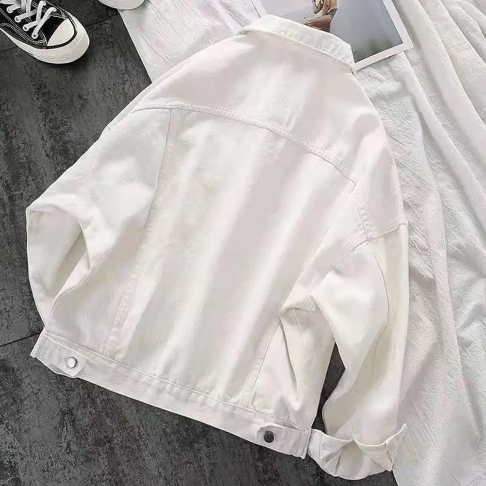 

Solid Color Women Jacket Long Sleeve Women Jacket Stylish Women's Spring Autumn Jacket Loose Fit Soft Solid Color Coat
