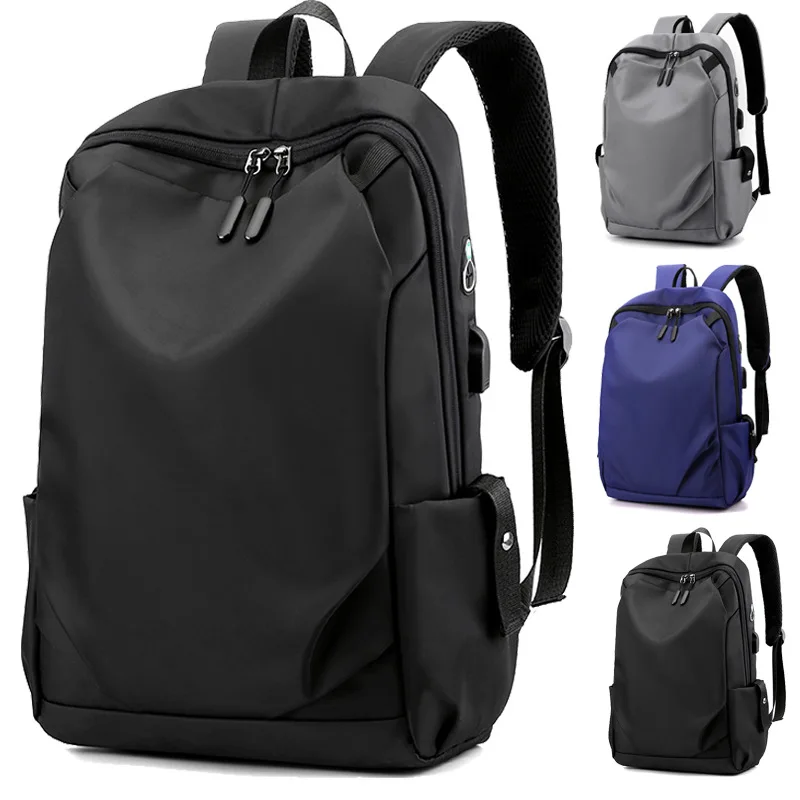 

Fashionable, Simple and Lightweight Oxford Cloth Men's Backpack With Handle, USB Interface and Laptop Bag, Outdoor Hiking Bag
