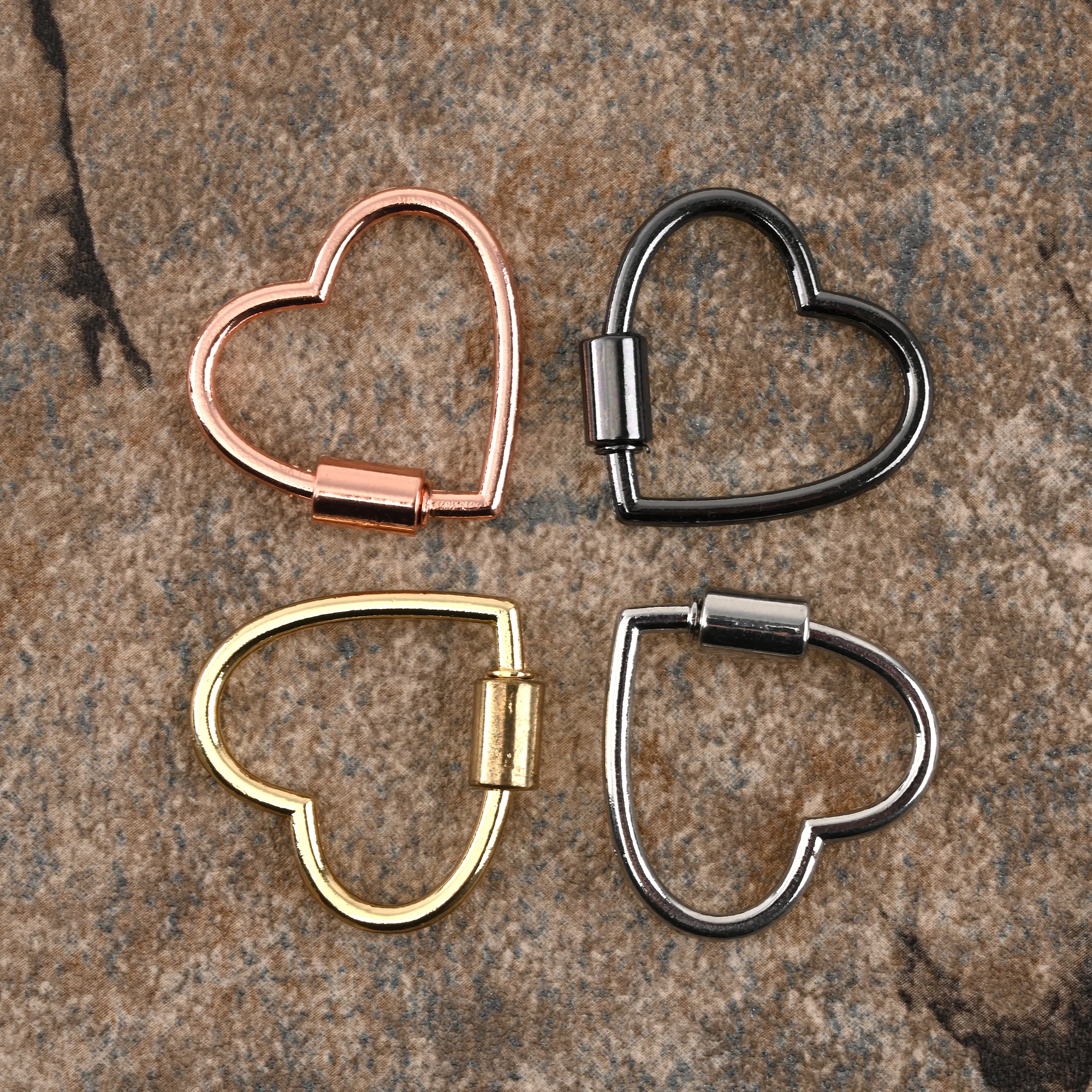 Opening Buckle Heart Spring Gate Rings Keychain Leather Bag Strap Dog Chain Buckles Snap Closure Clip Trigger Diy Accessories