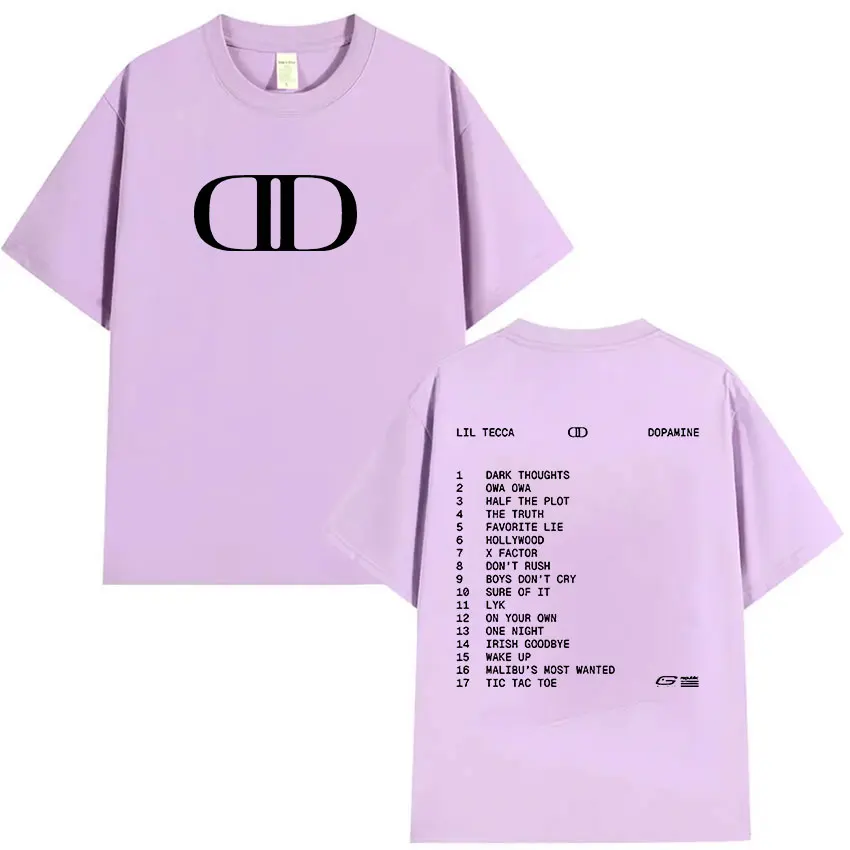 Lil Tecca DOPAMINE Tour Album 2025 Logo Print T Shirts Men Women
