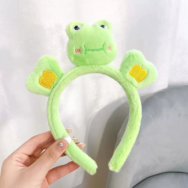 Cute Stuffed Animals Headband Frog Bunny Bear  Cute Anime Plushie Hair Accessories Halloween Series Kid Toys Doll Girl Gift