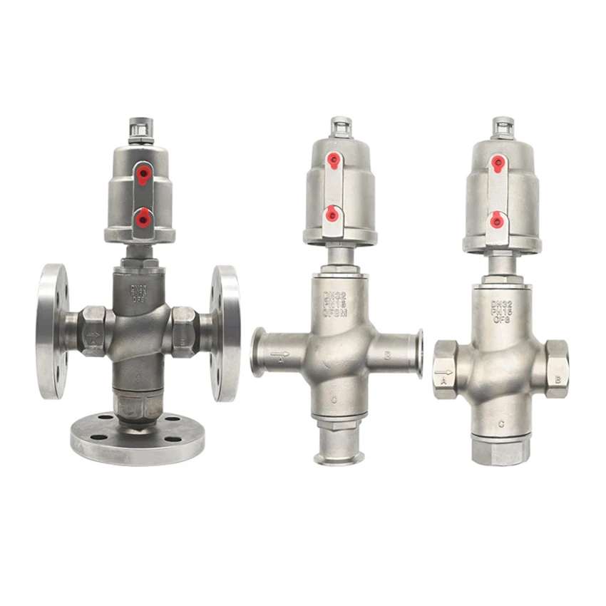 3-way Pneumatic Seat Valve Stainless Steel Pneumatic Angle Seat Valve Pneumatic Actuator Angle Seat Valves For Steam Gas Oil