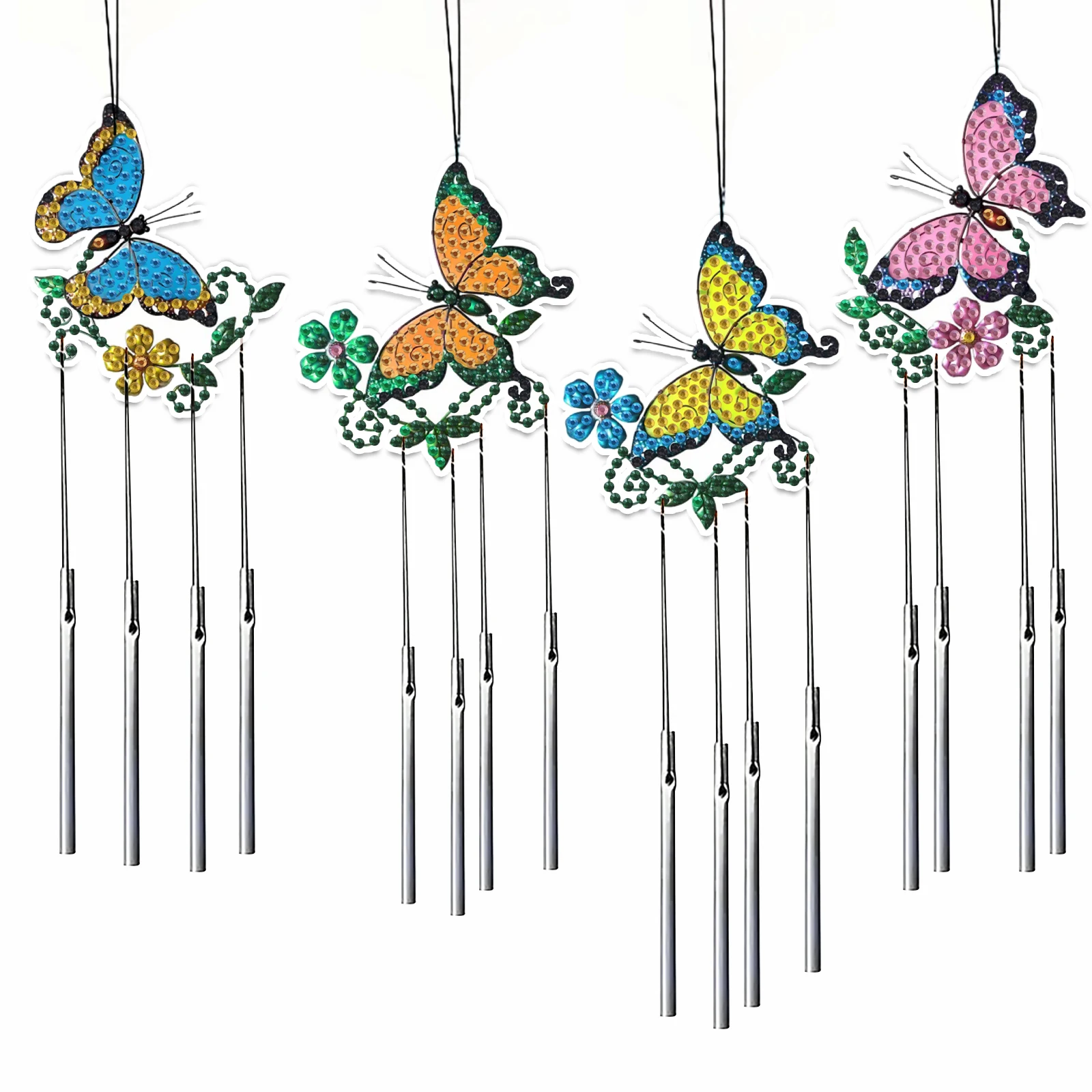 4PCS/Set DIY Window Hanging Diamond Painting Accessories Wind Chimes  Air Ducts Car Pendant Diamond Embroidery Birthday Gift