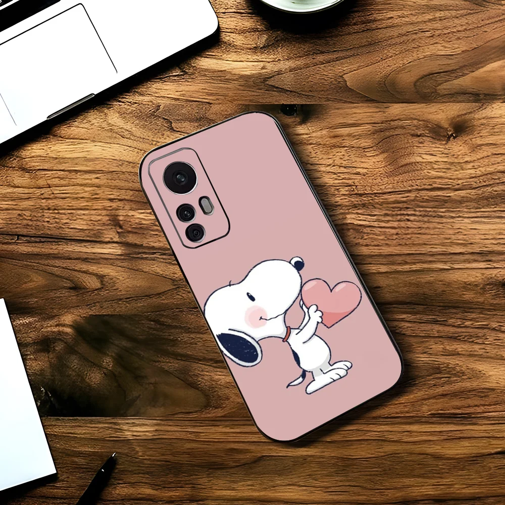 Cartoon S-Snoopy Phone Case For Xiaomi 11 Redmi Note 11 5G 8T 9A 9 10T Note8Pro Note9 12SUltra Black Case