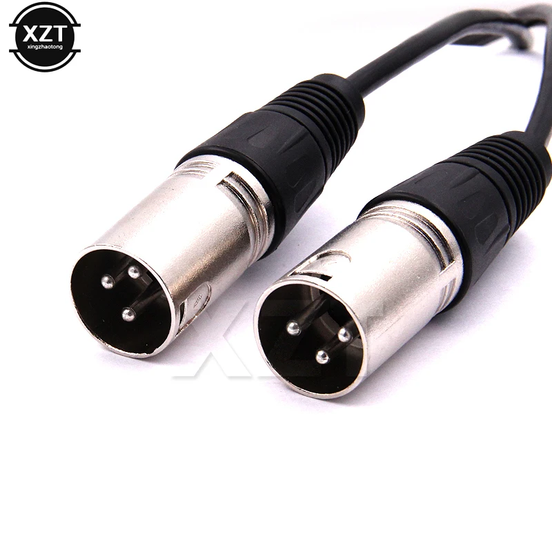 Profesjonalne 3Pin XLR żeńskie gniazdo na podwójny 2 męski wtyk Y kabel splittera adapter 1 FT przewód nożny