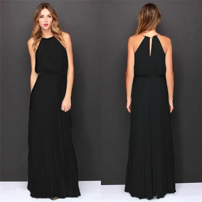 

Sexy Elegant Women Boho Club Dress Women's Summer Sleeveless Halter Bandage Long Dress Ladies Party Bridesmaids Maxi Dresses