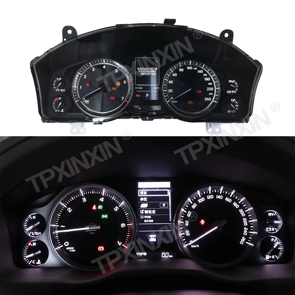 For Toyota Land Cruiser LC200 2008-2015 2016-2020 Car Dashboard Digital Cluster Auto Instrument Virtual Cockpit  Meter Headunit