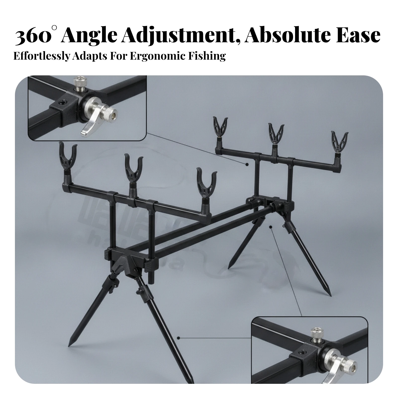 With Carrying Bag Portable Fishing Rod Tripod Stand Aluminum Alloy Folding Fishing Rod Stand