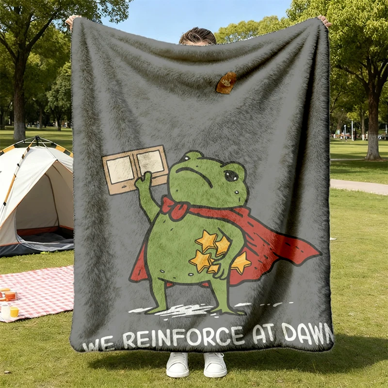 We Reinforce At Dawn Colors Flannel Blanket, ABA Therapist Warm Blanket, Funny Frog Cozy, Behavior Analyst Graphic Flann