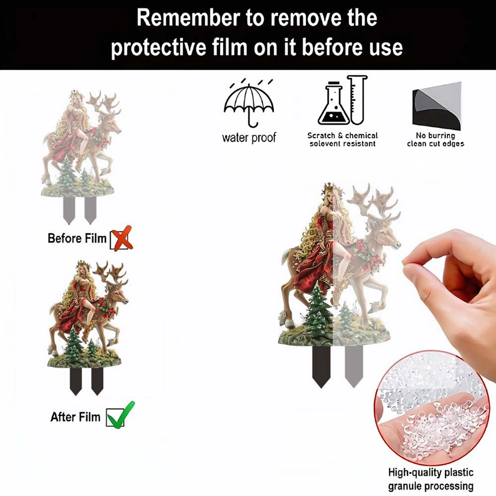 2025 Garden Stake Outdoor Decoration, Christmas Fairy Riding Deer Garden Stakes Outdoor Garden Decor Fairy Art Lawn Garden Stake