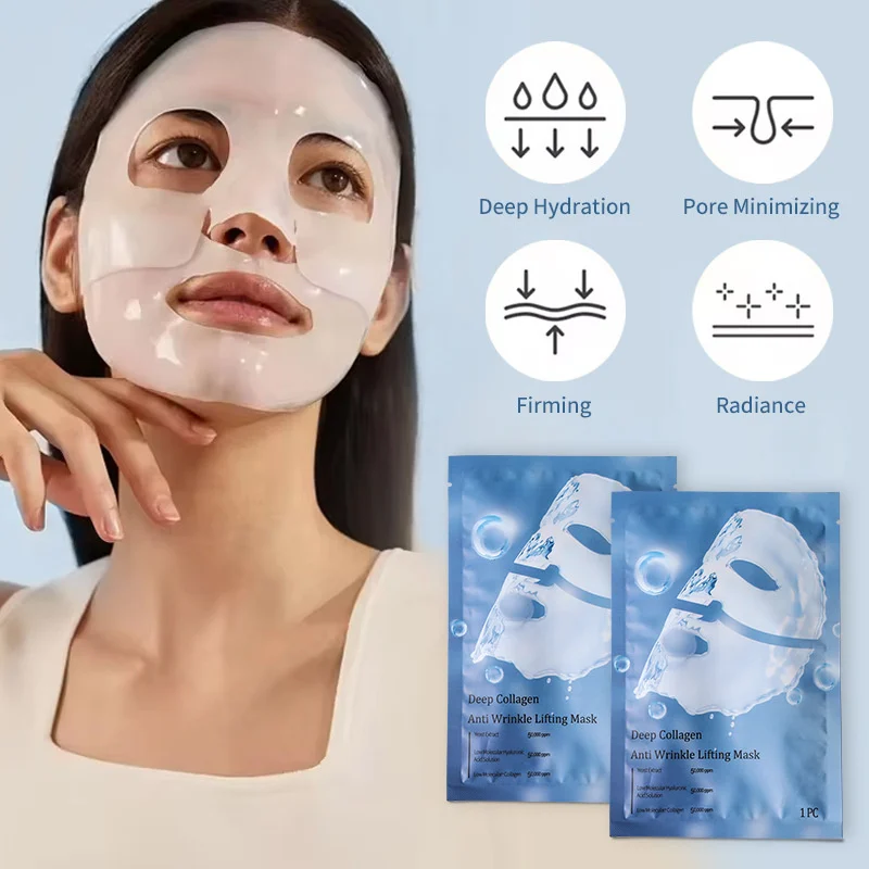 Ujędrniające drobne linie plaster hydrokrystaliczny Anti-Aging Lifting zwiotczenie skóry twarzy maski głębokie odżywcze Korea produkty do pielęgnacji twarzy