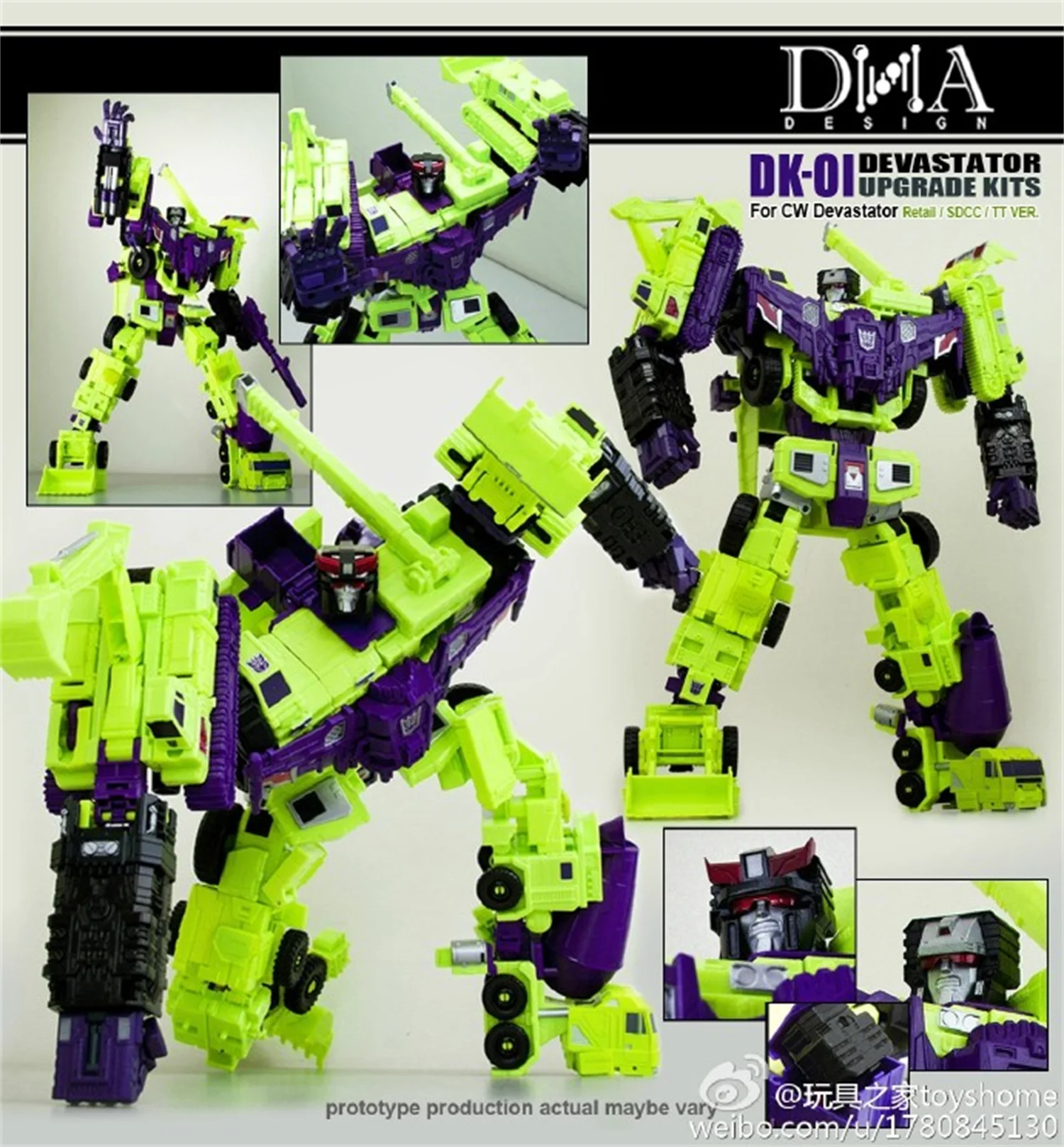 [IN STOCK] DNA Design DNA DK-01 DK01 UPGRADE KITS For IDW DEVASTATOR Accessories With Box