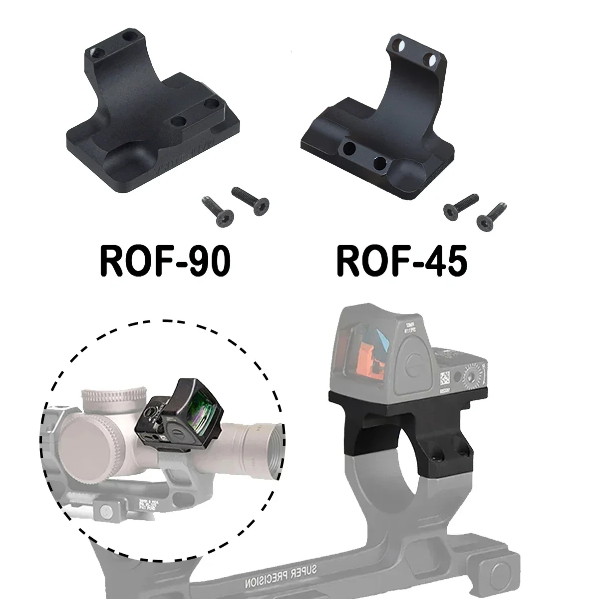 

Tactical RMR Scope Metal Side Sight Offset Optic Mount Red Dot Alloy Fixed Bracket Hunt Holographic Rifle Accessory 25.4mm 30mm