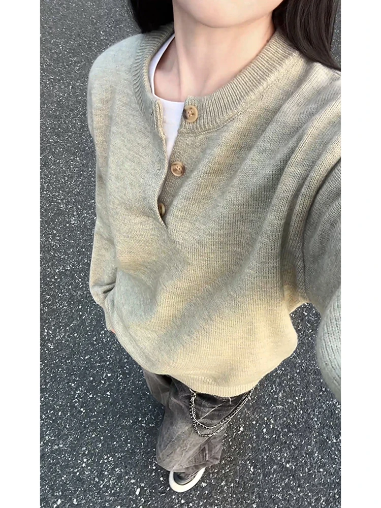 

Ay Мужской трикотаж с цветочным принтом Генри Ne, свободный крой, осенне-зимний базовый слой для пар Jaet Ci Walk, повседневный Sle Long Sve