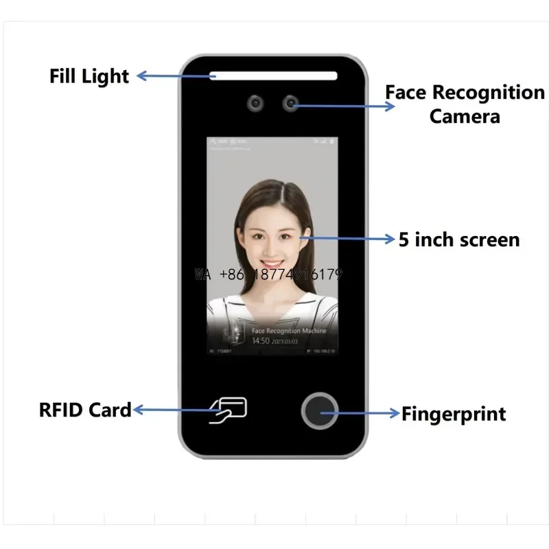 wmwmnu Zento Factory Price Access Control System Fashion 5 Inch Face Recognize Fingerprint Card All in One for Work