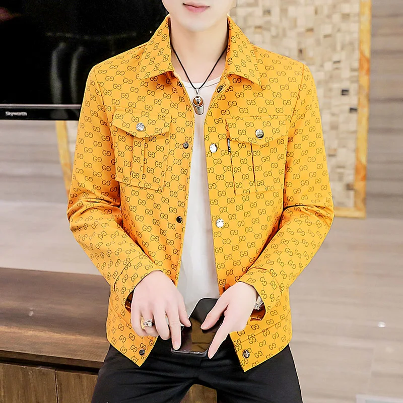 Coat Autumn Thin Ins Fashion Brand 2024 New Men's Clothing Personalized Work Clothes Top Men's Ruan Handsome Slim Jacket